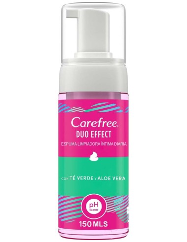 Carefree Duo Effect Espuma Íntima Té Verde Y Aloe Vera 150Ml