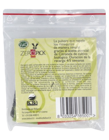 Pulsera Antimosquitos S Verde Citronela Bio