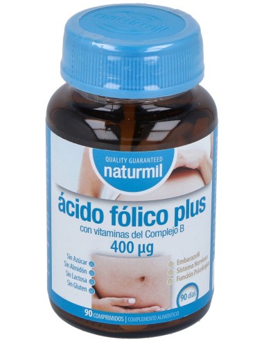 Naturmil Acido Folico Plus Vitaminas Complejo B 400 Ug 90 Compri