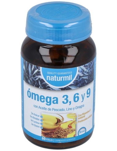 Naturmil Omega 3,6 Y 9 Aceite De Pescado, Lino Y Onagra 60 Perla