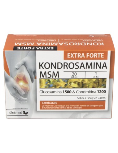 Dietmed Kondrosamina Msm Extra Forte Piña 20 Sobres