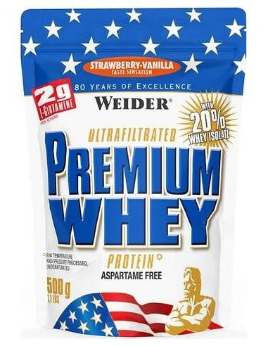 Weider Proteínas Premium Whey Fresa Vainilla 500 G