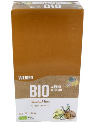 Weider Bio Natural Bar Barritas Almendra Coco 20X50G