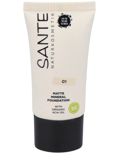 Maquillaje Fluido Mineral Mate 01 Warm Linen 30Ml.