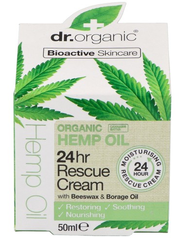 Dr Organic Crema Rescate 24 H De Cáñamo 50Ml