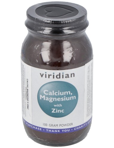 Viridian Calcio Magnesio Zinc Con Vitamina C Polvo 100G
