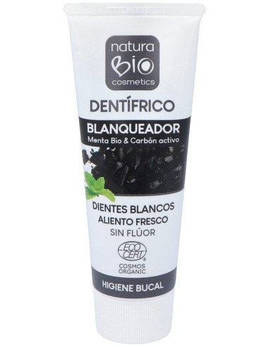 Naturabio Cosmetics Dentifrico Blanqueador Menta Bio Y Carbon Activo 75Ml