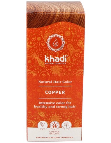 Khadi Herbal Color Cobre Brillante Rubio Y Rojizo 100G