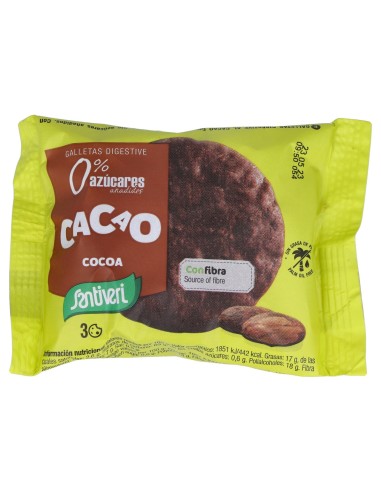 Santiveri Digestive Galleta Cacao Sin Azúcar 3X27G