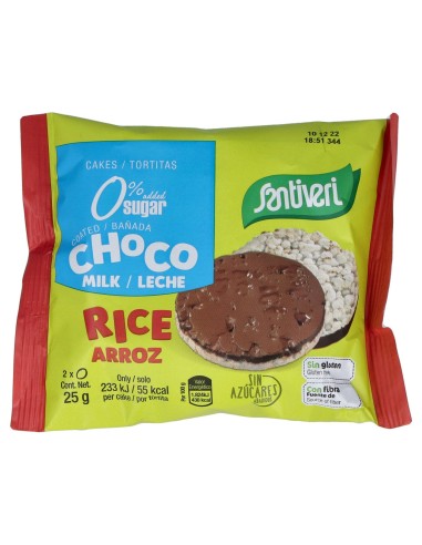 Santiveri Tortitas De Arroz Choco Leche Sin Azucar Bio 25G