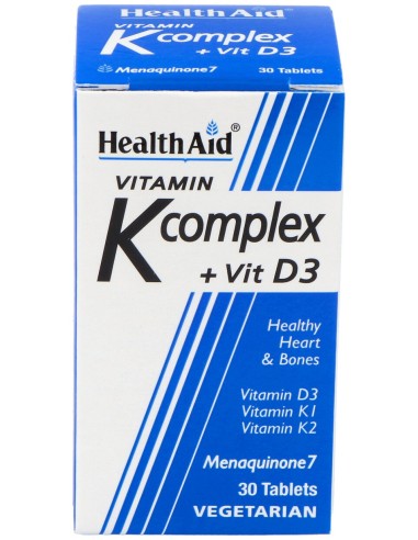 Healthaid Vitamina K Comprimidoslex + Vitamina D3 30 Comprimidos