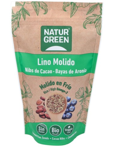 Naturgreen Semillas De Lino, Nibs De Cacao Y Aronia Bio 225 G