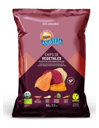 Chips Vegetales Con Aceite De Oliva 80Gr. Eco