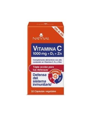 Vitamina C 1000Mg. + D3 + Zinc 32Cap.