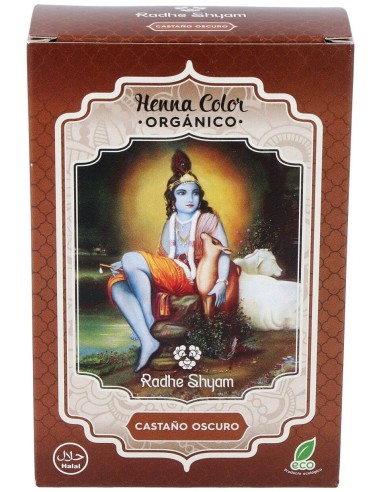 Radhe Shyam Hena Tinte Natural Castaño Oscuro Polvo 100Gr