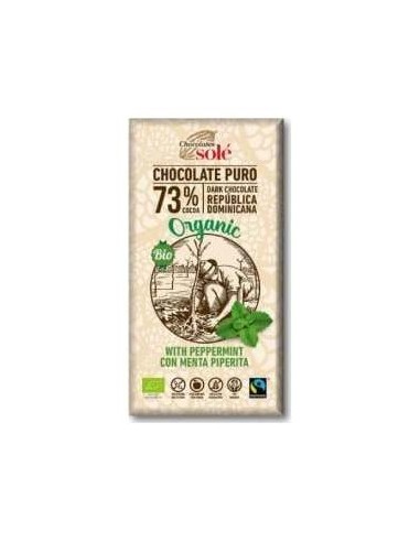 Chocolate Negro 73% Con Menta 100Gr. Eco Sg