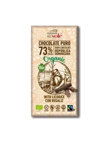 Chocolates Sole Chocolate Negro Con Regaliz 73% 100G