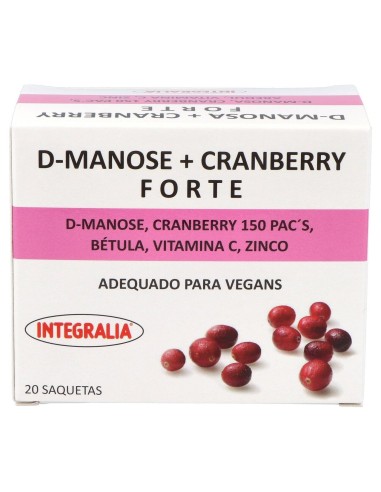 Integralia D-Manosa+Cranberry Forte Abedul Vit C Zinc 20 Sobres