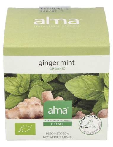 Jengibre Menta Infusion 15Piramides. Eco Vegan