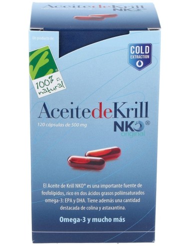 100% Natural Aceite De Krill Nko 120 Cápsulas De 500Mg