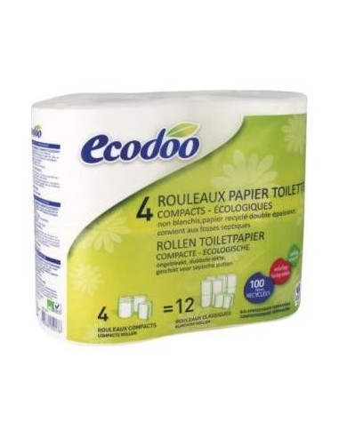 Ecodoo Papel Higienico 100% Fibra Reciclada 4Uds