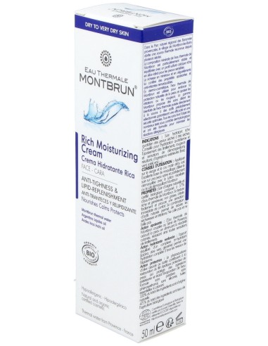 Montbrun Crema Hidratante Rica Con Agua Termal 50Ml