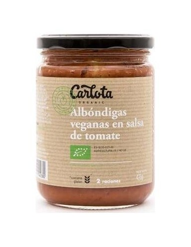 Carlota Organic Albondigas Salsa Tomat Bio Veg 425G