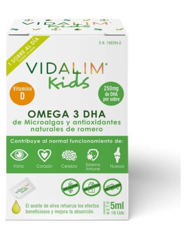 Vidalim Kids Omega 3 Dha + Vitamina D 16 Sobres