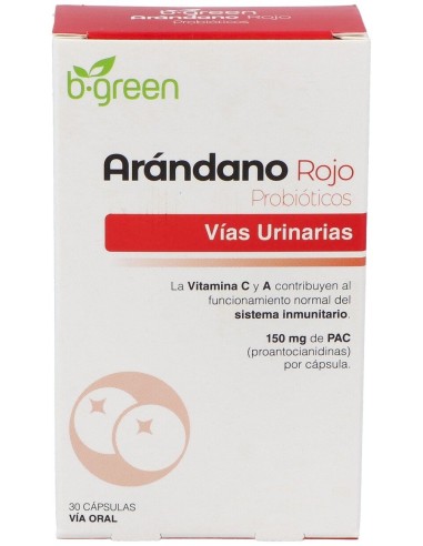 B-Green Arándano Rojo + Probióticos 30Cáps