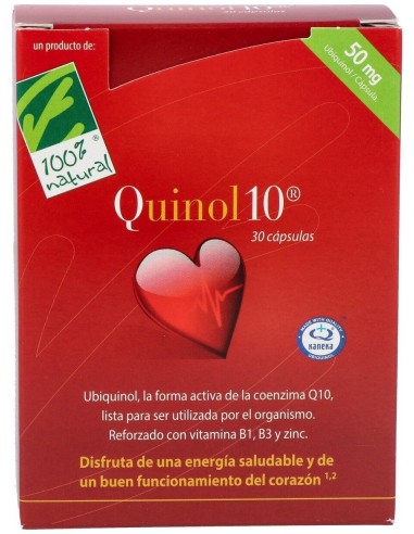 100% Natural Quinol 10 30 Cápsulas