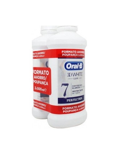 Oral-B Enjuague Bucal 3D White Luxe Brillo Seductor 2X500Ml