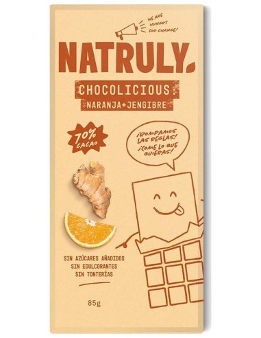 Natruly Tableta De Chocolate Frambuesa Y Nibs De Cacao 72% 85G