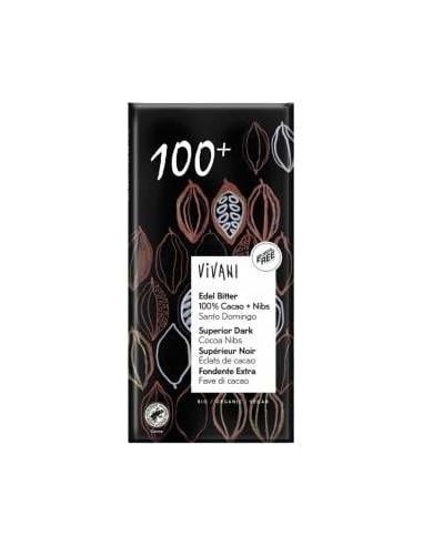 Chocolate Negro Superior 100% Nibs Cacao 80G Vegan