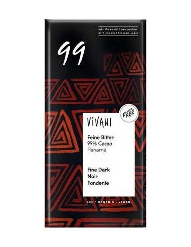 Chocolate Negro 99% Panama Azucar Coco 80Gr. Vegan