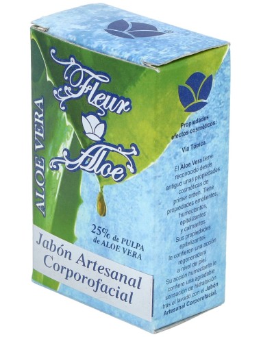 Fleur Aloe Jabón Artesanal Cuerpo Rostro Aloe Vera 100G