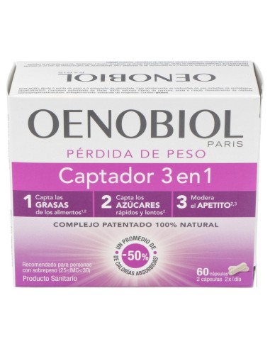 Oenobiol Captador Grasas 3 En 1 60Cáps