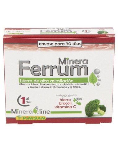 Mineraline Ferrum - Pinisan - 30 Cápsulas