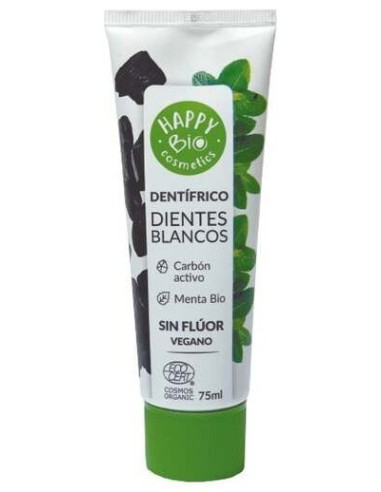 Happy Bio Cosmetics Dentifrico Dientes Blancos Carbon Activo-Menta 75Ml