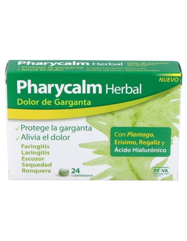 Pharycalm Herbal Plantaga Erysimum Regaliz 24 Comprimidos