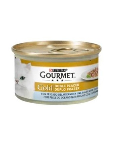 Gourmet Gold Doble Placer Pescado Espinac. 24X85Gr