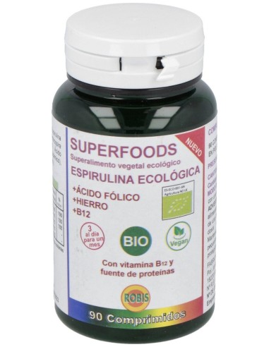 Robis Espirulina Eco + Acido Folico + Hierro + B12 90Comp