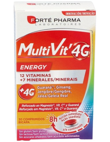 Multivit 4G Energy 30 Comprimidos Bicapa