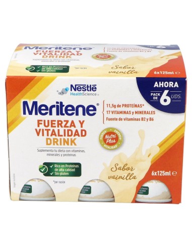 Meritene Fuerza Y Vitalidad Drink Pack Vainilla 6 U X 125 Ml