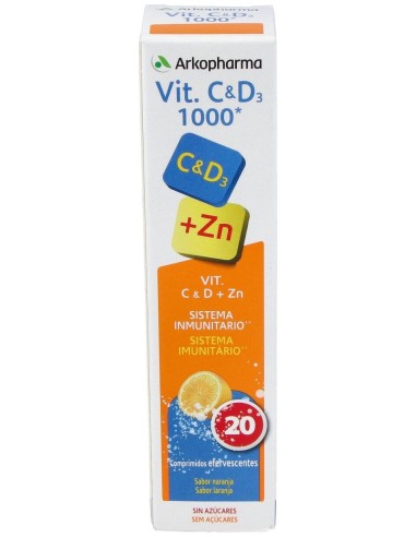 Arkopharma Vitamina C&D3+Zn 1000 20Comp