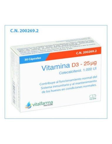 Vitalfarma Vitamina D3 25Mcg 30Caps