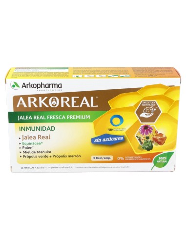 Arkoreal Jalea Real Fresca Premium Sin Azúcares 20 Ampollas