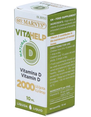 Marnys Vitamina D 2000Ui Líquida Línea Vitahelp 10Ml