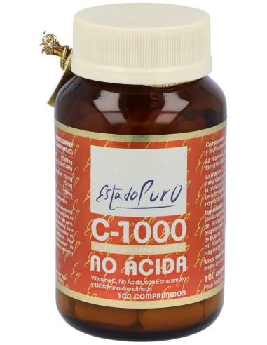 Vitamina C-1000 No Acida 100Comp. Estado Puro
