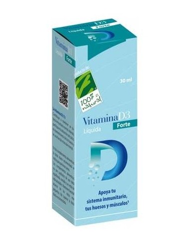 100% Natural Vitamina D3 Liquida Forte 30Ml