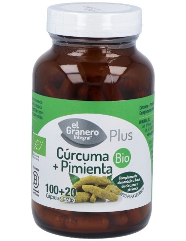 El Granero Curcuma + Pimienta Plus Bio 120Cap
